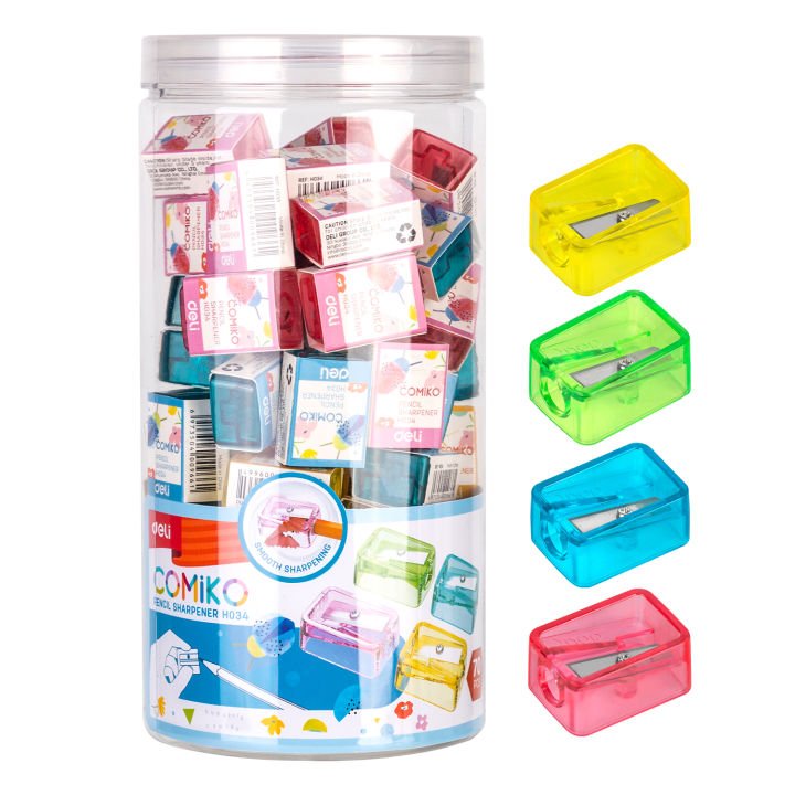 Deli EH034 Pencil Sharpener 5 Pieces Pack | Durable School & Office Pencil Sharpener for Smooth Sharpening