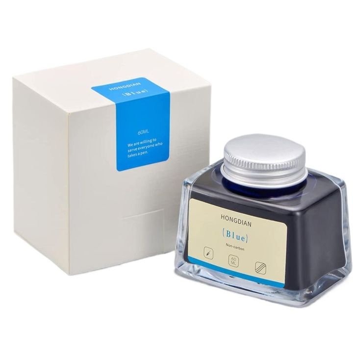 Hongdian Fountain Pen Bottled Ink Blue 60ml – Premium Blue Writing Ink for Fountain Pens, Calligraphy & Journaling