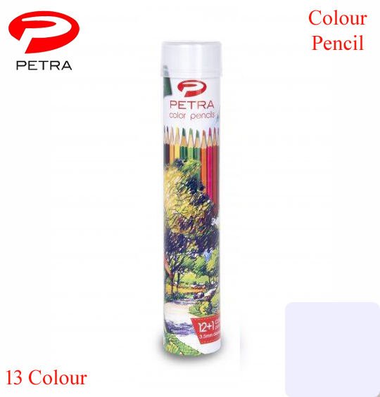 Petra Multi Color Pencil Big Size 13 Colors Round Tin – Premium Colored Pencil Set for Drawing & Coloring