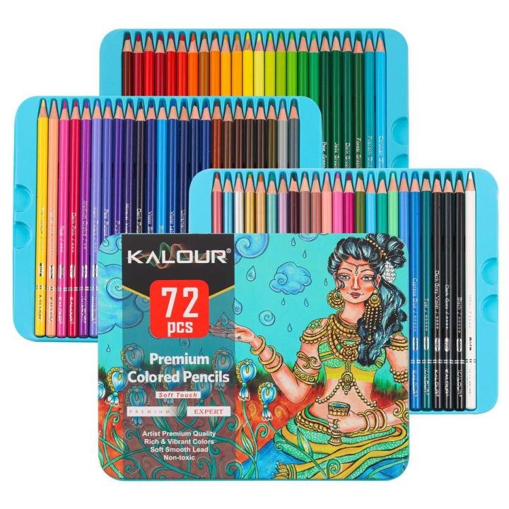 KALOUR Premium Oil Colored Pencils Set of 72 Professional Oil Based Colored Pencil Set for Drawing Sketching and Coloring