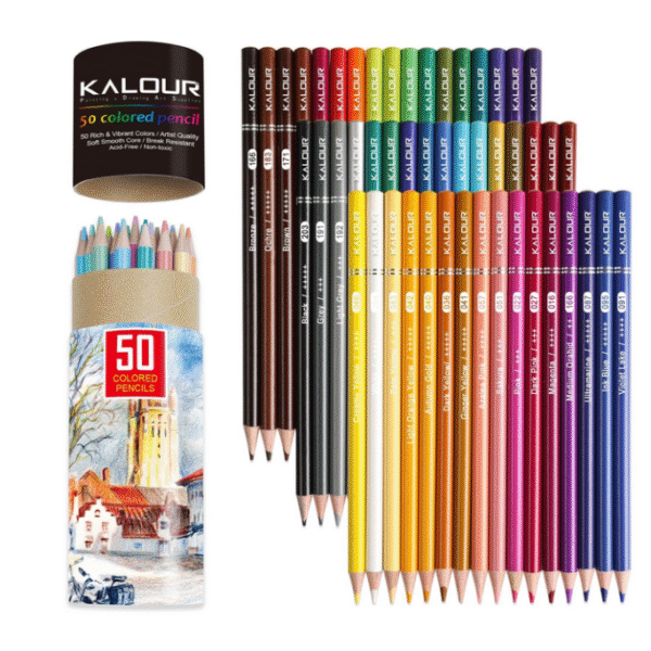 KALOUR 50 Shade color pencil set for Professional Art Hand-Painted Graffiti Oily Color Pencils School Painting Art Supplies