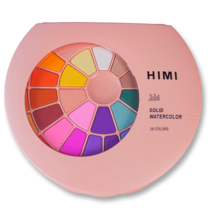 HiMi 38 Colors Solid Watercolor Cake Set – Portable Metal Box Watercolor Paint for Artists, Students & Travel Sketching