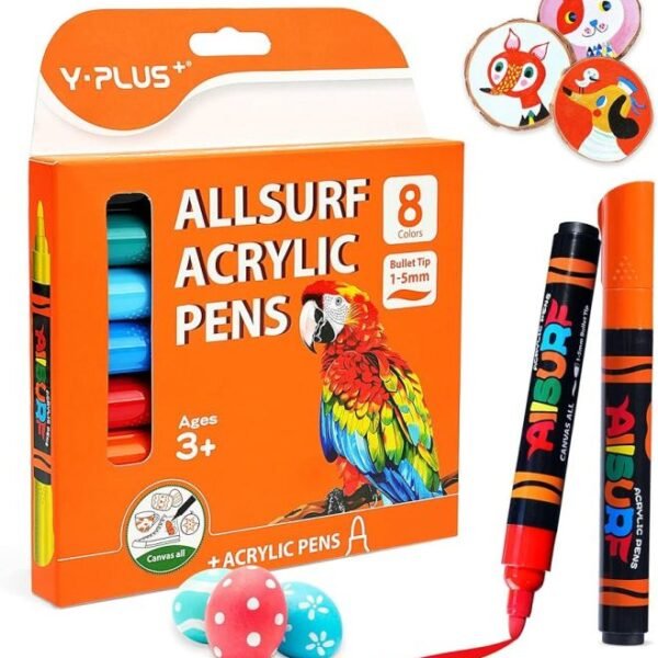 YPLUS Acrylic Paint Pens for Kids 8 Colors | Waterproof Permanent Acrylic Markers