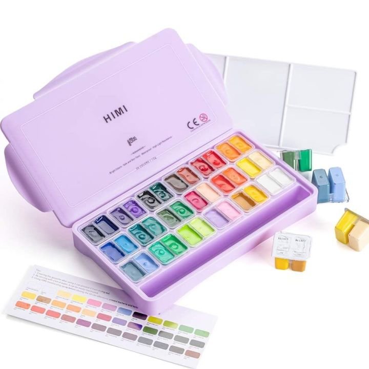 HIMI Gouache Paint Set 12ml 36 Colors | Premium Jelly Gouache Paint for Artists, Students & Illustrators