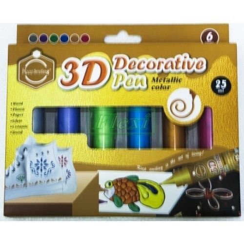 Keep Smiling 3D Decorative Pen 6 Shades – Multicolor DIY Craft and Art Decoration Pen Set