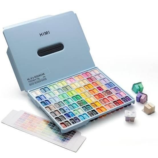 HIMI MIYA Twin Jelly Cup Gouache Paint Set 112 Colors 12ml Professional Gouache Paint Kit for Artists, Illustrators & Students