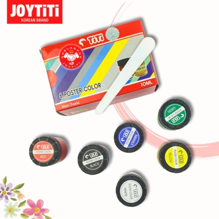 JOY TiTi Poster Color Set 6 Shades Premium Poster Paint 10ml Colors for School Projects Drawing and Art Craft