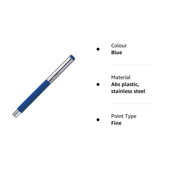 Parker Vector Mettalix Fountain Pen Blue | With Free Blue Quink Ink Bottle