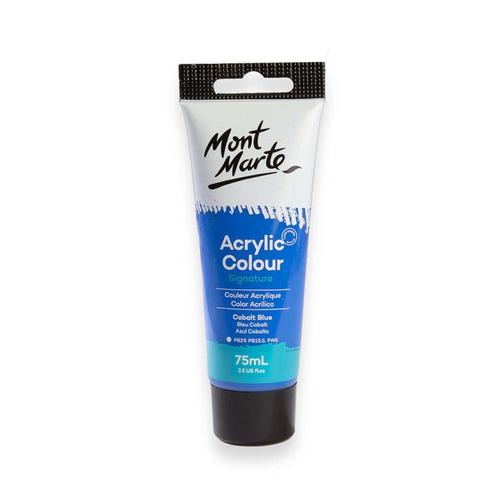 Mont Marte Acrylic Color Paint Cobalt Blue 75ml Artist Acrylic Paint for Canvas, Fine Art & Decorative Painting