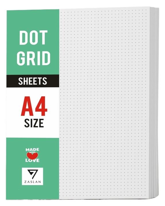 Dotted Loose Leaf Paper 110 GSM White | Bullet Journal, Writing & Drawing Paper 50 Sheets