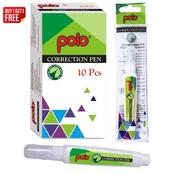 Polo Correction Pen Buy 1 Get 1 Free Quick Dry White Correction Fluid Pen for Office and School