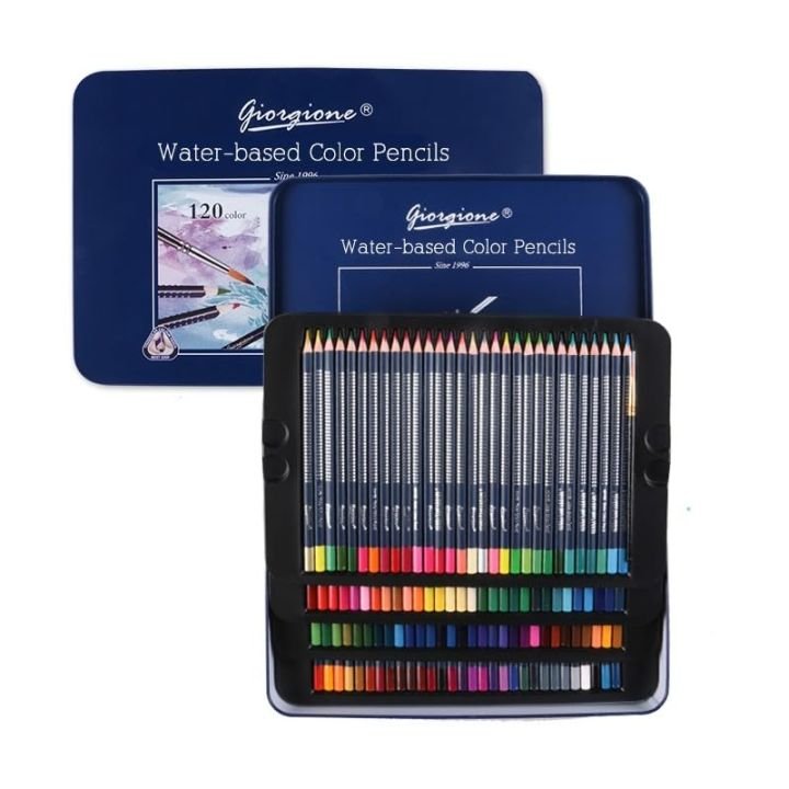 Giorgione Watercolor Pencils Tin Set of 120 Professional Colored Water-Soluble Art Pencils