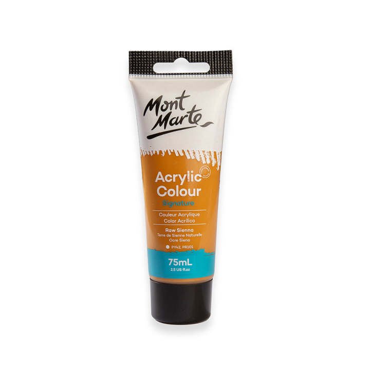 Mont Marte Acrylic Color Paint 75ml Raw Sienna | Artist Acrylic Paint for Canvas, Craft & Fine Art Painting