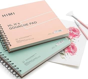 Himi High-Quality Art Gouache Pad 8.5 x 8.5 Inches 50 Sheets Multi-Purpose Paper for Gouache Sketching Colored Pencils and Acrylic