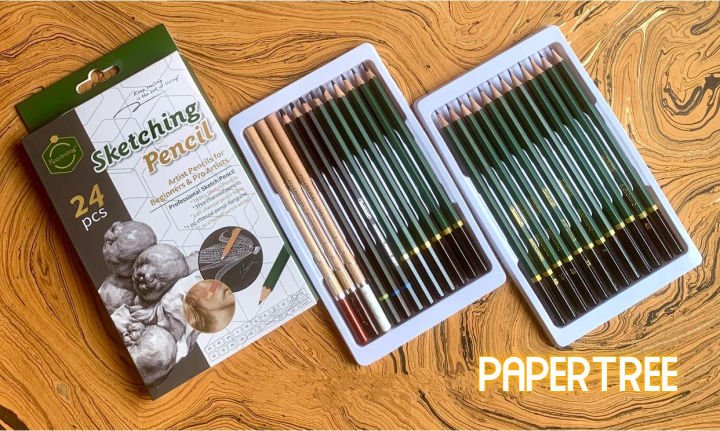 Keep Smiling Sketching Pencil Set 24 Pieces | Professional Drawing & Shading Art Kit