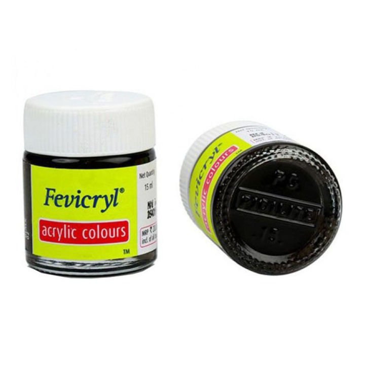 Fevicryl Acrylic Color 15ml Black – Premium Acrylic Paint for Canvas, Craft, Fabric & DIY Art Projects