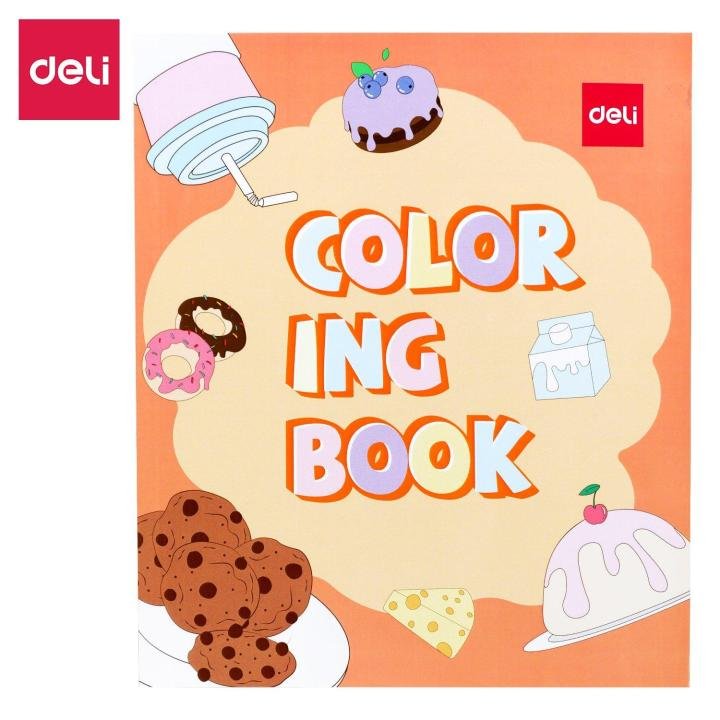 Deli EN046 Coloring Book Drawing Book 250×176mm 12 Sheets | Creative Coloring & Drawing Book for Kids School Supplies