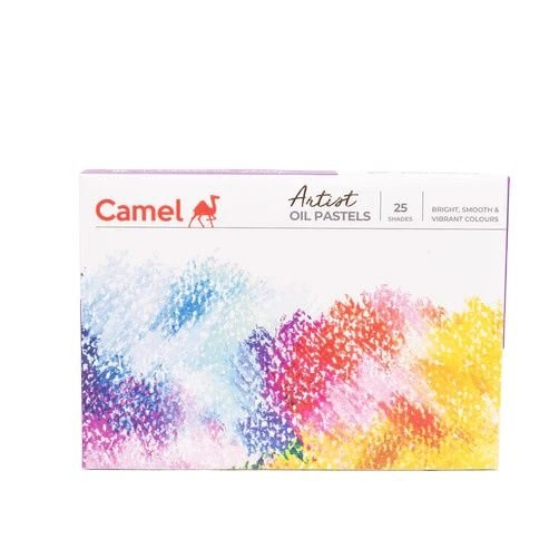 Camel Artist Oil Pastels Assorted Pack of 25 Shades Premium Soft Oil Pastel Colors for Drawing, Blending, and Creative Artwork