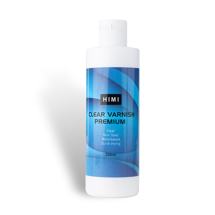 Miya Himi Premium Clear Varnish 250ml Protective Gloss Finish for Acrylic and Art Paintings