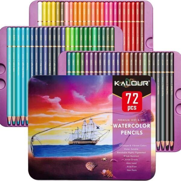 KALOUR Professional Water soluble Colored Pencils Set of 72 Colors
