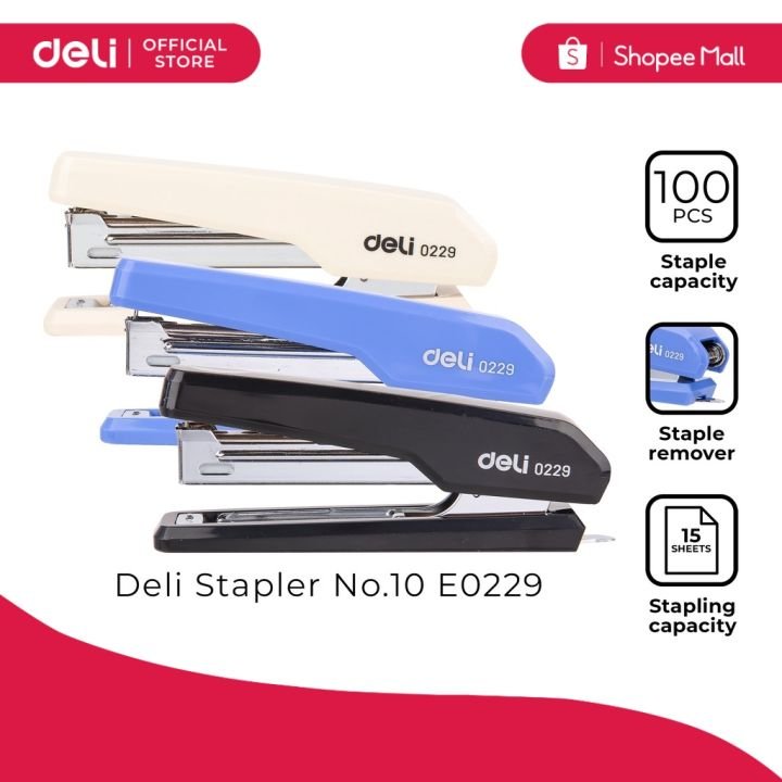 Deli E0229 Stapler Assorted Colors | Compact Office & School Stapler