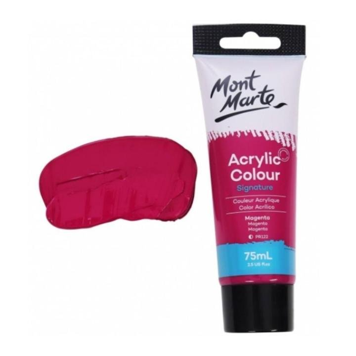 Mont Marte Signature Acrylic Paint 75ml Magenta Artist Acrylic Color Tube