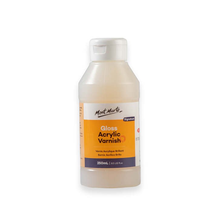 Mont Marte Gloss Acrylic Varnish 250ml | Protective Gloss Finish for Acrylic Paintings | Art Sealer
