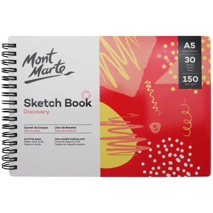 Mont Marte Discovery Sketch Book A5 190gsm | Premium Heavyweight Sketchbook for Drawing & Mixed Media