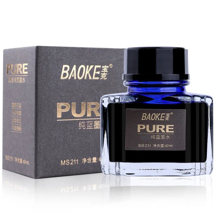BAOKE MS211 Pure Fountain Pen Refill Ink 40ml Blue Premium Fountain Pen Ink for Smooth Writing and Daily Use