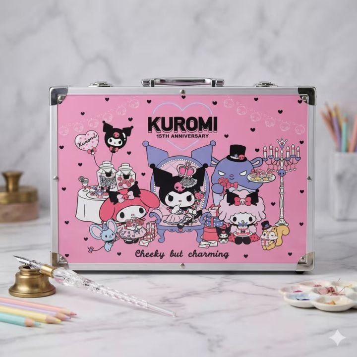 Kuromi Art Set Box for Kids 145 Pieces Drawing Kit Portable Drawing Art Set Box
