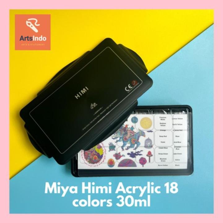 Himi Miya Acrylic Paint Set 18 Colors x 30ml Premium Artist Acrylic Paint with Jelly Cup Design