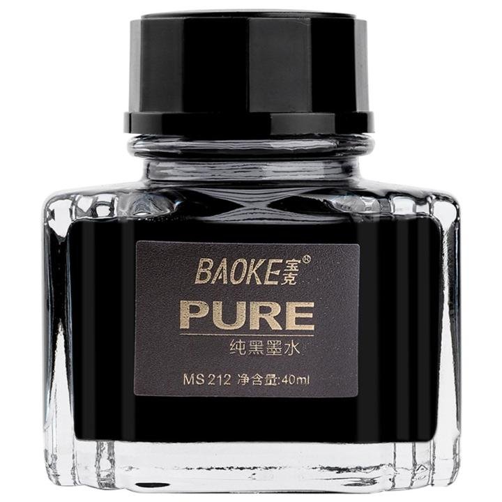 BAOKE MS212 Pure Fountain Pen Refill Ink 40ml Black Premium Fountain Pen Ink for Smooth Writing and Long-Lasting Performance