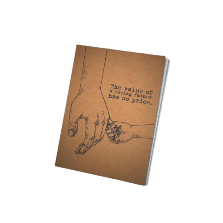 PAPERTREE Vintage Notebook Sketch Pad (The Value of Loving Father) A5 – 80 Pages Off White Paper with Brown Cover