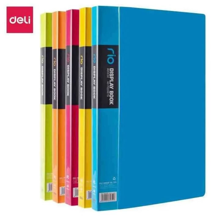Deli EB01302 Display Book FC 40 Pockets | Professional Document Presentation Folder for Office, School & Business