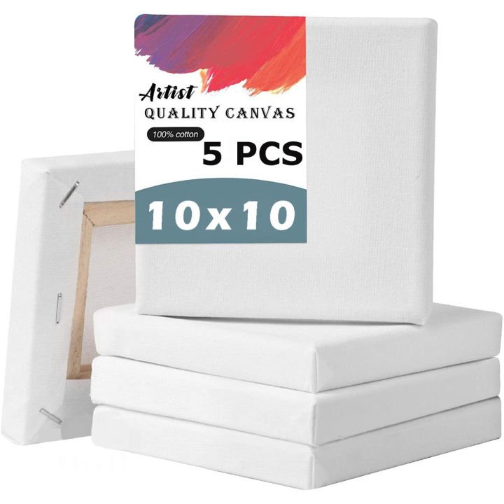 Papertree Premium White Canvas 10X10 Inch (5 Pcs)