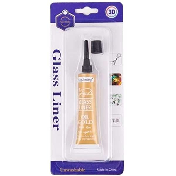 Keep Smiling Gold Glass Liner 21ml for Glass Painting & Art Craft
