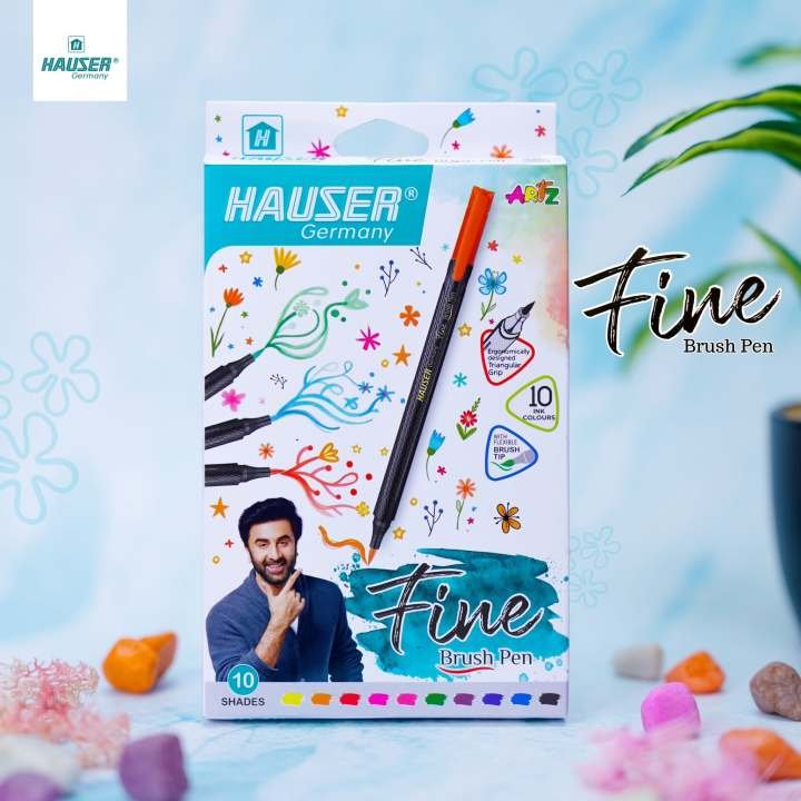 Hauser Fine Brush Pen Pack of 10 Shades