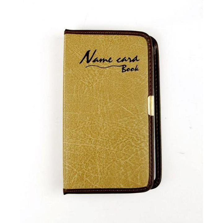 Elegant Brown Leatherette Business Card Holder – 240 Card Capacity Foldable Visiting Card Organizer for Office, Desk & Travel
