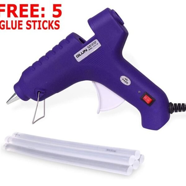 PaperTree 20W Hot Melt Glue Gun with 5 Glue Sticks for DIY Crafts & Repairs