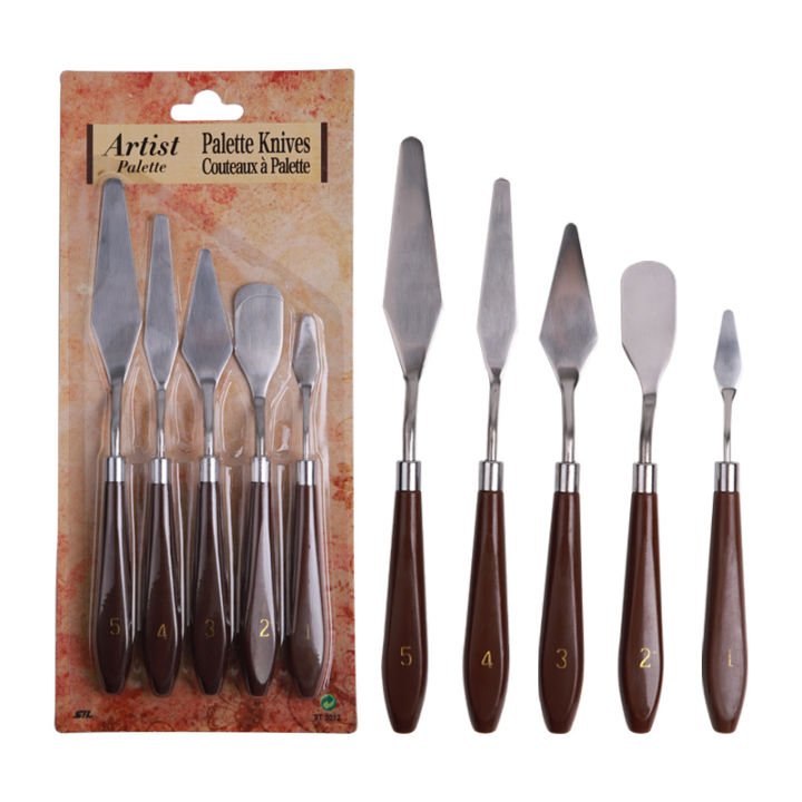 Painting Spatula Set 5 Pcs | Stainless Steel Palette Knife Set for Acrylic, Oil & Mixed Media Painting