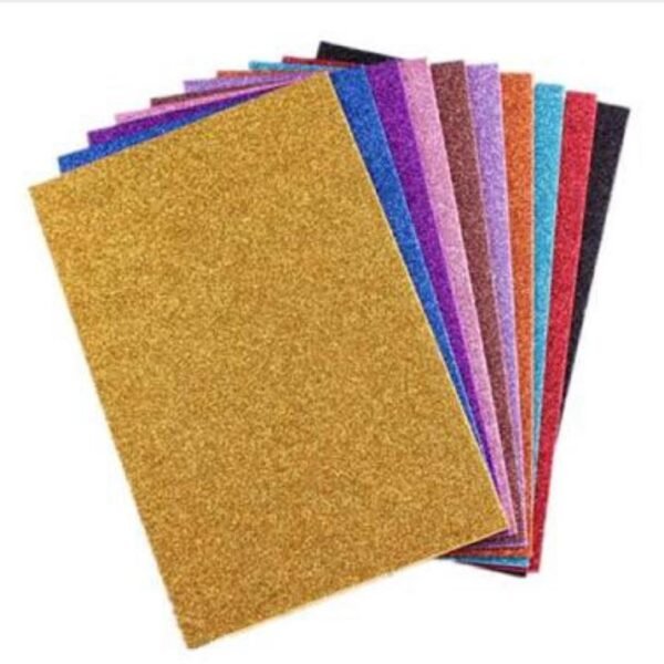 A4 Glitter Foam Sheets Pack of 10 | Multicolor EVA Craft Foam Paper for DIY, Scrapbooking, Card Making, School Projects & Decorations