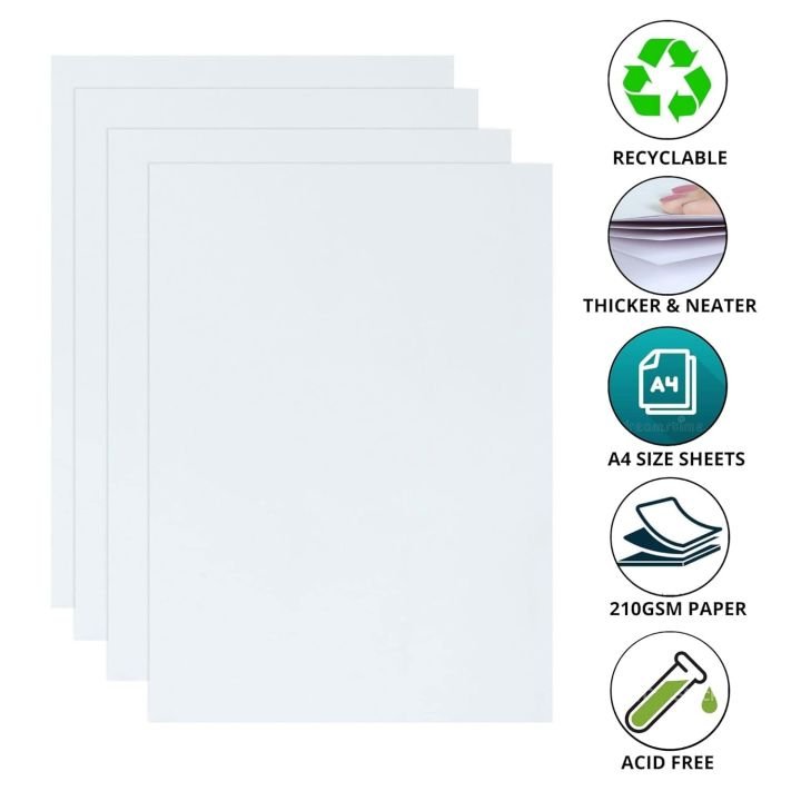 Premium White Art Card A4 250 GSM Pack of 10 Sheets for Crafts & Art