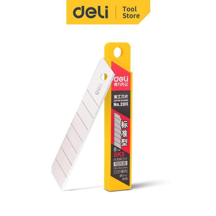 Deli E2011 18mm Cutter Blade 10 Pcs Heavy Duty Replacement Blades