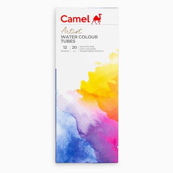 Camel Artist Watercolor Paint Set 12 Shades 20ml Tubes for Artists