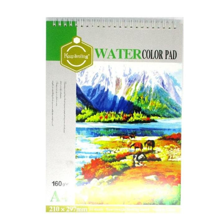 Keep Smiling Watercolor Pad A4 Size 24 Sheets | Premium Watercolour Paper Sketchbook for Watercolor, Gouache, Ink & Mixed Media Painting