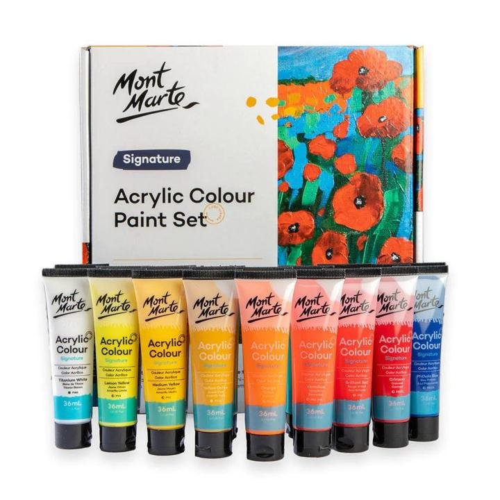 Mont Marte Signature 18 Colors Acrylic Paint Set 36ml Tubes for Artists