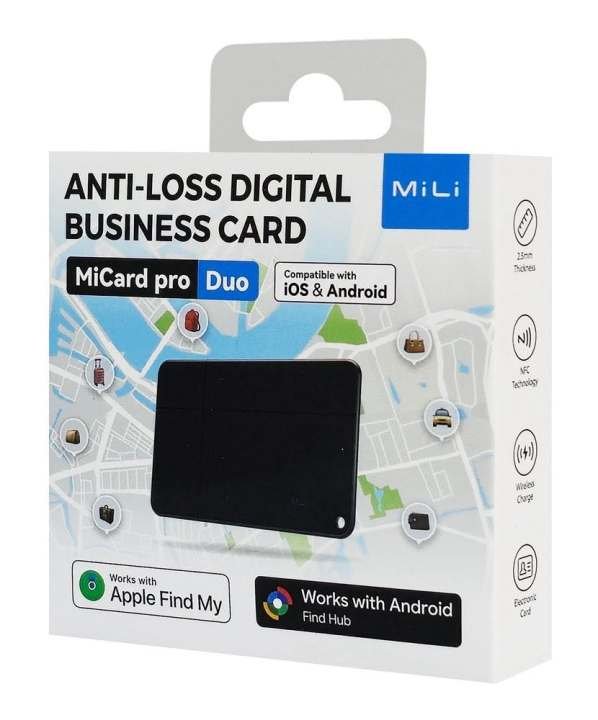 MiLi MiCard Pro Duo Anti-Loss Digital Business Card & Smart Wallet Tracker