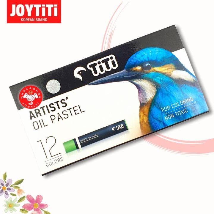 Titi Artist's Oil Pastel Set 12 Shades | Non-Toxic Smooth & Vibrant Oil Pastels for Drawing, Coloring & Art