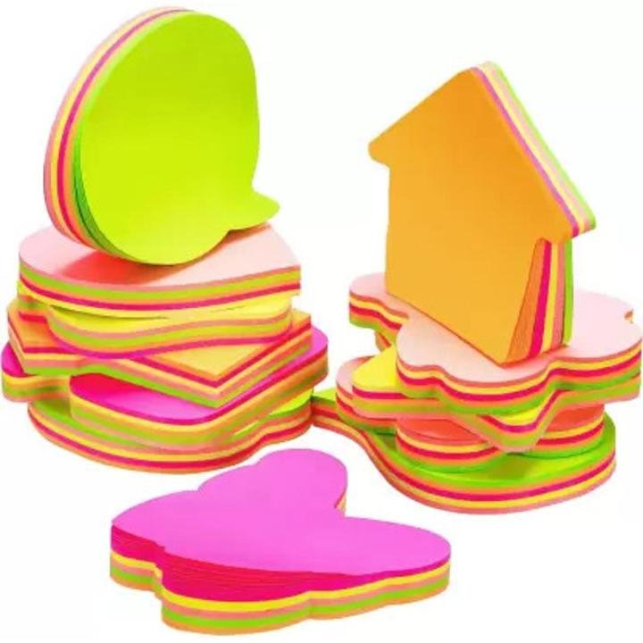 Papertree Assorted Shape Self Sticky Notes Memo Pad