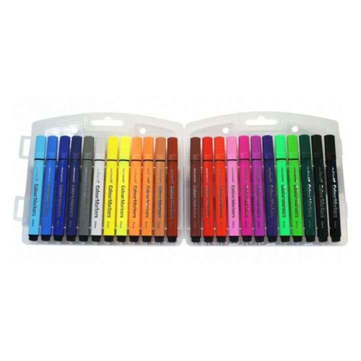 Mont Marte Watercolor Markers Set 24 Colors 4mm Tip for Drawing & Art